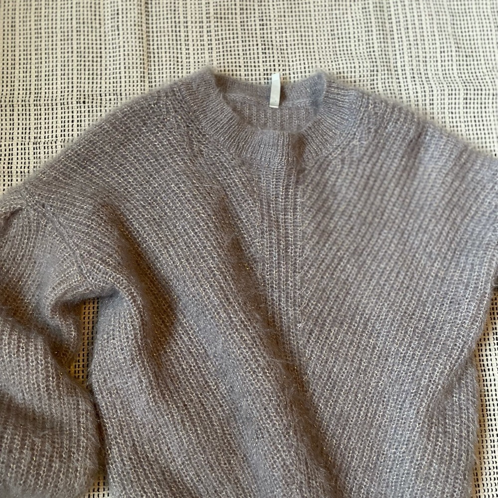Lumina cropped, drop-sleeve, crew neck sweater